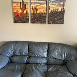 Leather Sofa And Chair W/ottoman 