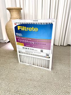 Filtrete 20" x 25" x 4" Allergen Bacteria and Virus Air Filter 1550 MPR: MERV 12 Electrostatic
