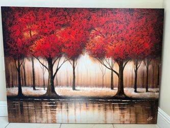 Red Tree Abstract painting