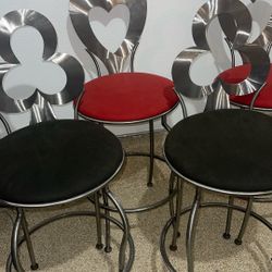 Las Vegas Casino Party Bar Stool Metal Red Black Chairs 