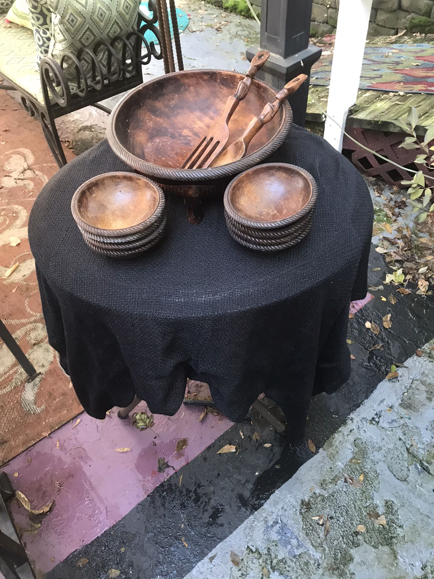Salad Bowl With 8 Bowls And Spoon & Fork