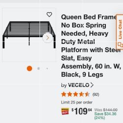 Queen Metal Bed Frame 