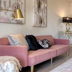 Pink/mauve Sofá Futon 