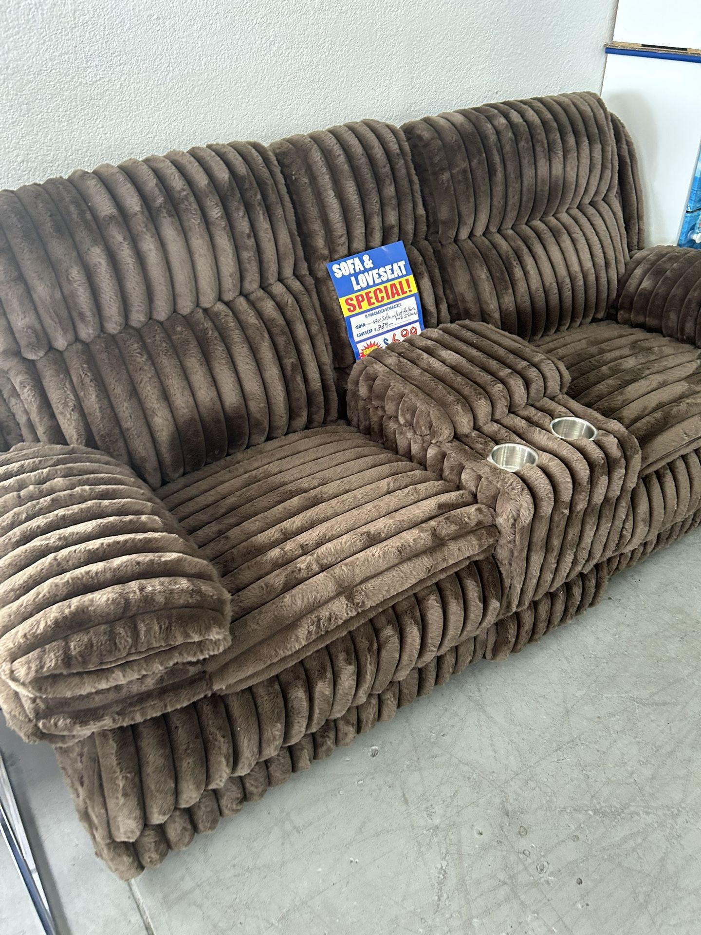 Manual Recliner Loveseat With Cup Holders And Storage