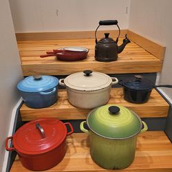 Le crousset and Martha Stewart dutch ovens, skillets, kettle