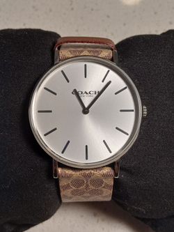 Coach New York Women's Stainless Steel Watch - Genuine Leather Strap