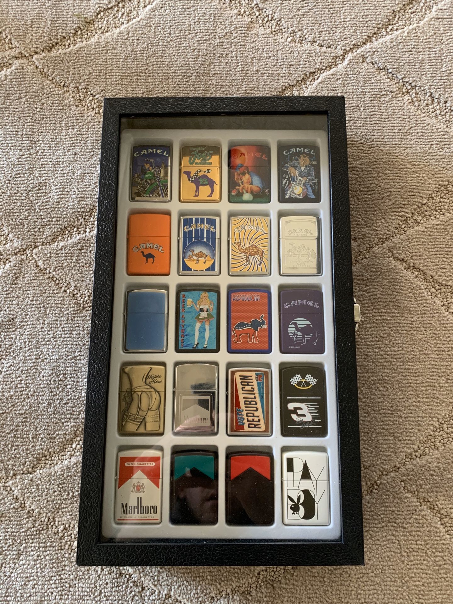 Zippo Lighter Collection and Display