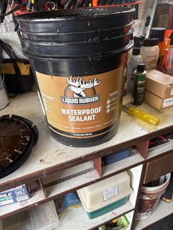 Half of 5 Gallon Bucket of Liquid Rubber Waterproof Sealant