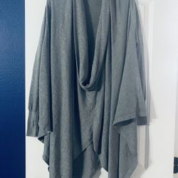 Lovestitch Grey Cowl Neck Poncho One Size Sweater From Lulus