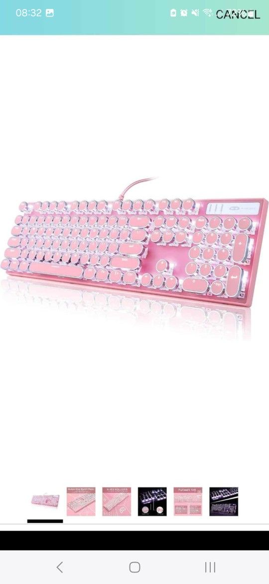 Pink Typewriter style keyboard