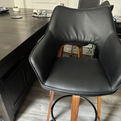 Casio Set of 2 Swivel Vegan Leather Bar Stools