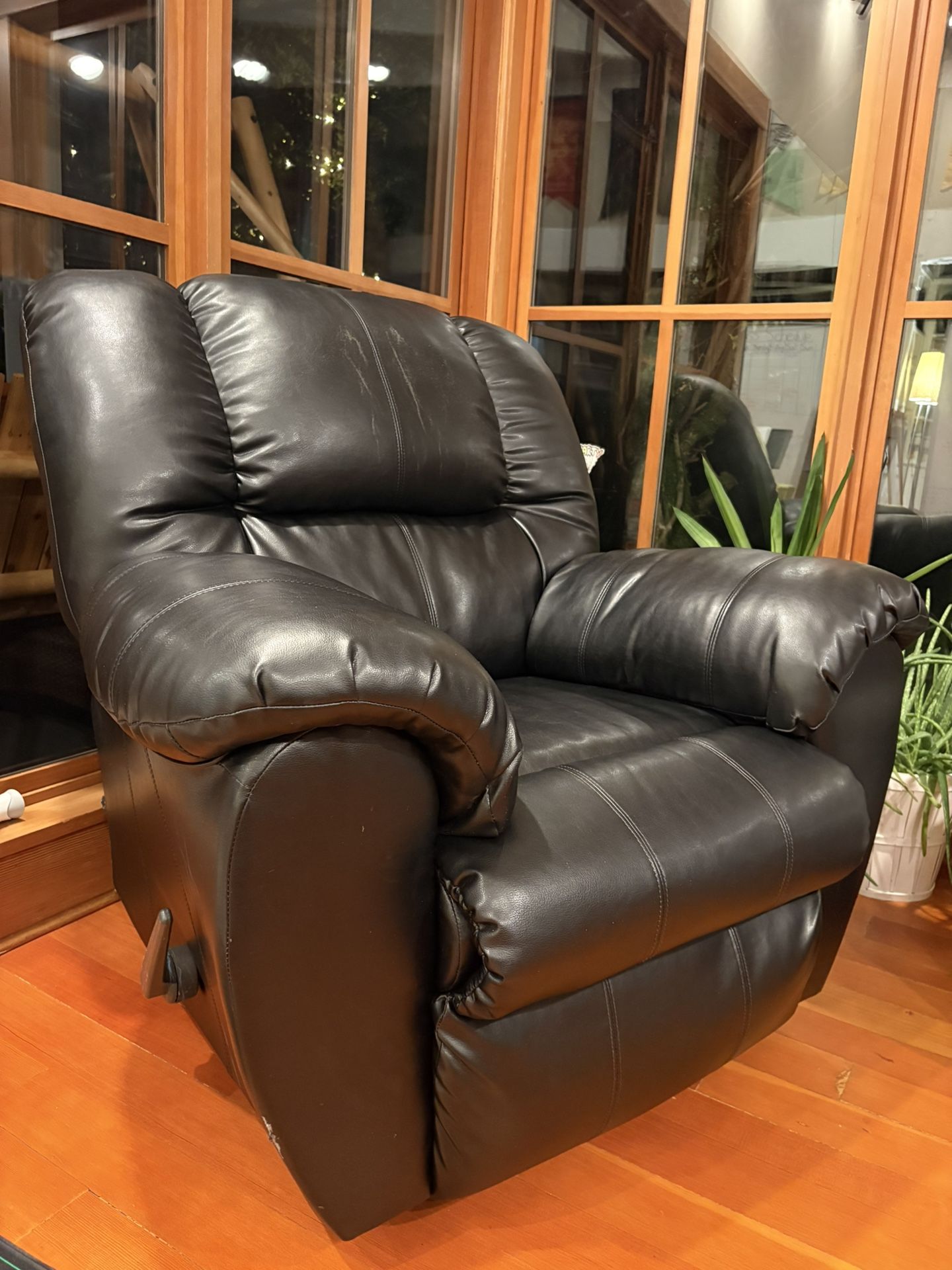 Black Leather Rocking Reclining Chair