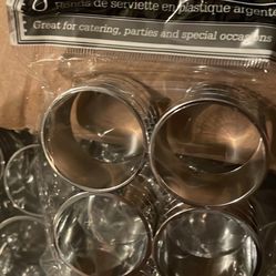 Silver Plastic Napkin Rings