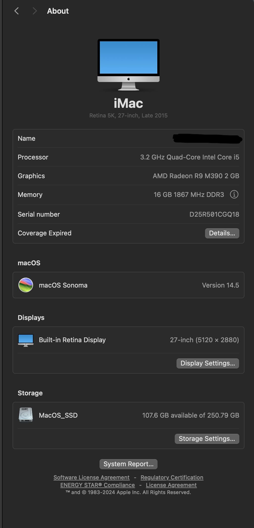 iMac 2015 27” 5K With SSD