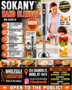 Sokany SK-02013 2-in-1 Hand Blender 600W