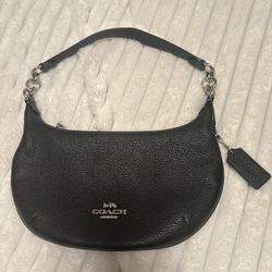 Black Coach leather shoulder bag