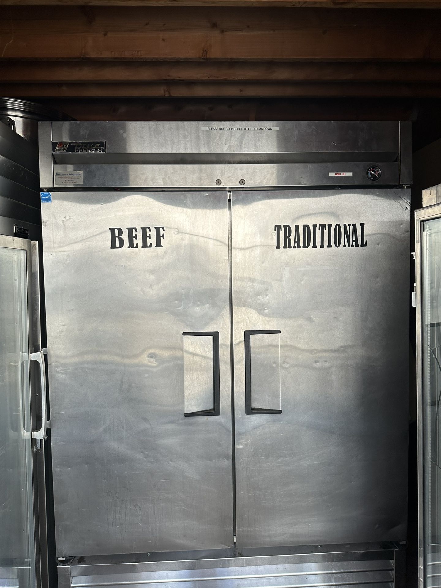 True double door commercial restaurant Freezer 