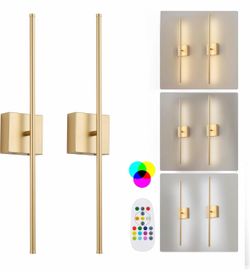 New Kartoosh ZM210B Gold LED Wall Sconces - Set of 2