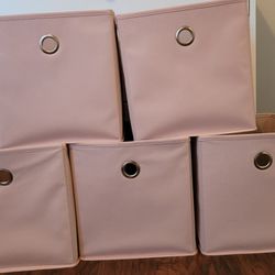 Set of 10 Light Pink Storage Cubes