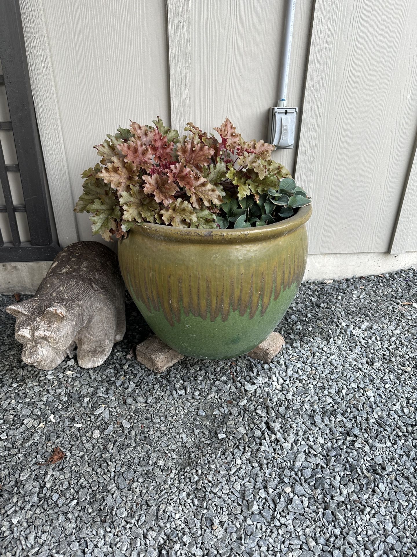Exterior Ceramic Planter With Plants