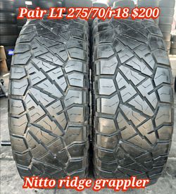 Pair of 2 nitto ridge grappler LT 275/70/r18 ‼️ free instalation and balance ‼️