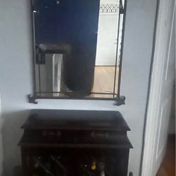 Wine Cabinet / Wall Mirror Combo