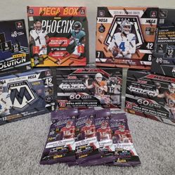 2025 Panini Football Mega Box Mixer Lot Revolution Mosaic Phoenix Prizm Draft