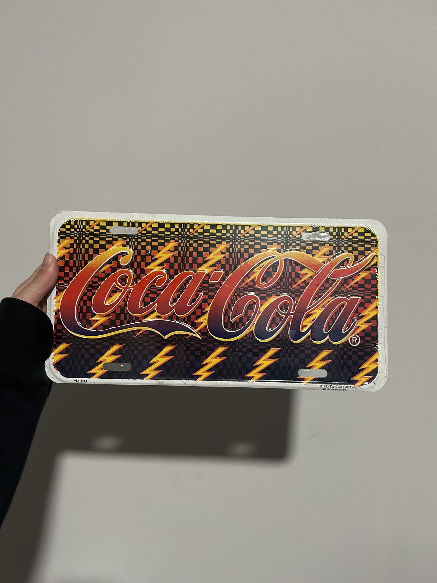 Coca cola tin sign and 12oz boxing gloves