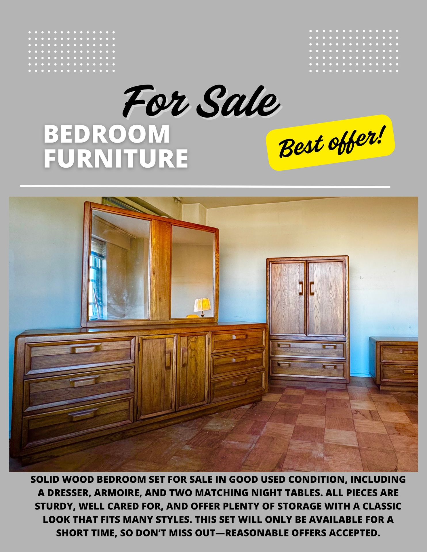 Solid wood Dressers, And Night Tables - Best Offer