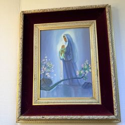 Large Vintage Religious Painting Mart