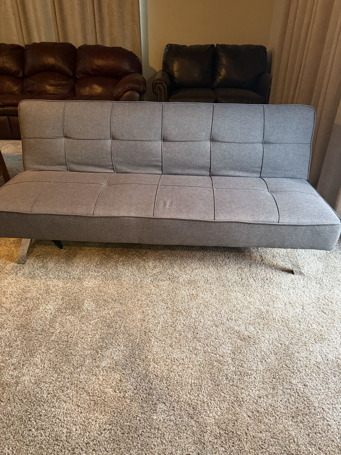 Gray Futon Couch with Bed
