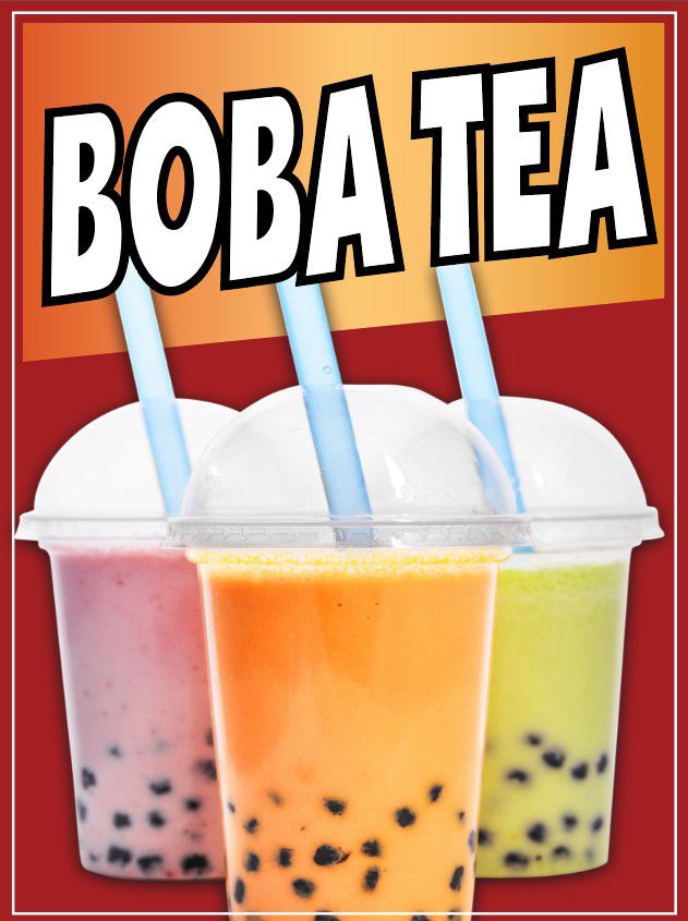 Boba Tea Decal Window Sticker Truck Concession Vinyl Sign Bubble tea sign boba