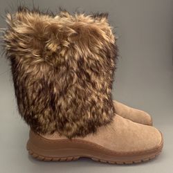 Oscar Sport Brown Synthetic Fur Boots 