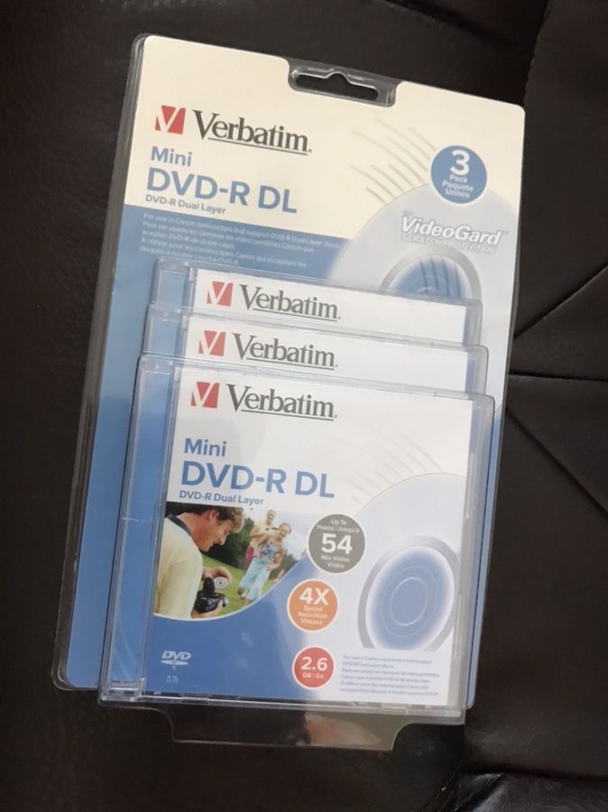 Verbatim 2.6GB 4X speed Mini Double Layer Recordable Disc DVD-R DL, 3-Disc Jewel