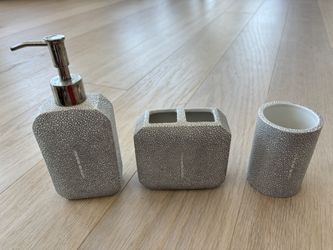 Crate and Barrel Bathroom soap dispenser set 