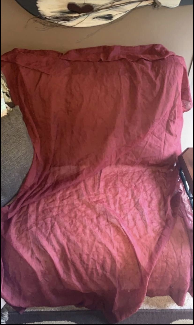 6 sheer burgundy curtain panels