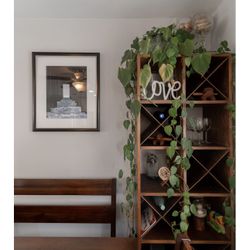 Dark Wood Wine Rack Cabinet 