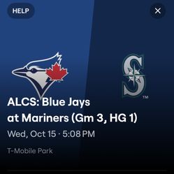 Mariners Vs Blue Jays ALCS Game 3 Wednesday Playoffs Tickets