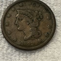 1842 (“Small date) Braided Hair Large Cent