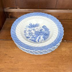  Vintage Blue & White Bowls 
