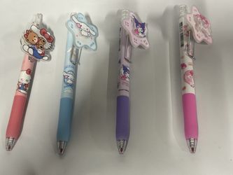 Ballpoint Pens Set Hello Kitty Cinnamoroll My Melody Kuromi Pink Blue