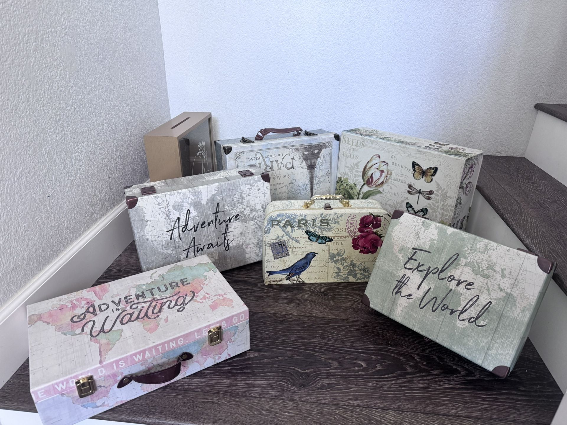 Adventure Awaits Bridal/baby Shower Luggage Boxes