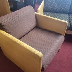 OFFIVE/WAITING ROOM/HOME CUSHION CHAIR REAL WOOD (HOME12)

