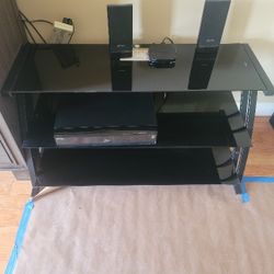 3 Tier Glass Media Shelf