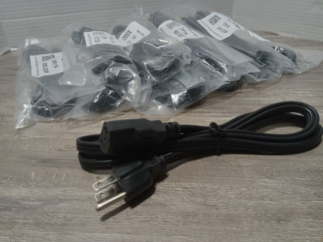 Lot of 10 New Dell 6ft AC Power Cord For Computers Monitors Printers TVs