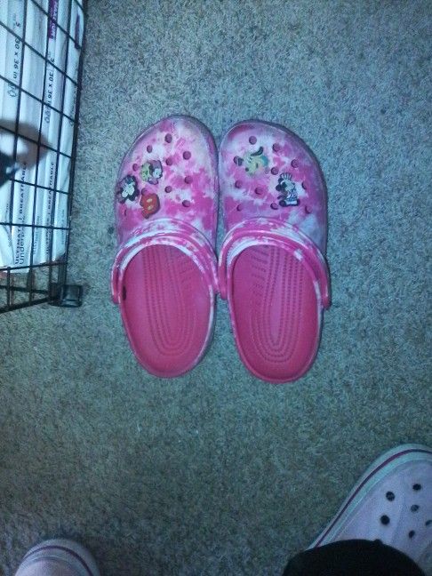 Pink Crocs With Charms