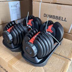 New Pair Adjustable Dumbbell Each Dumbbell (5 lbs To 52 Lbs) $240