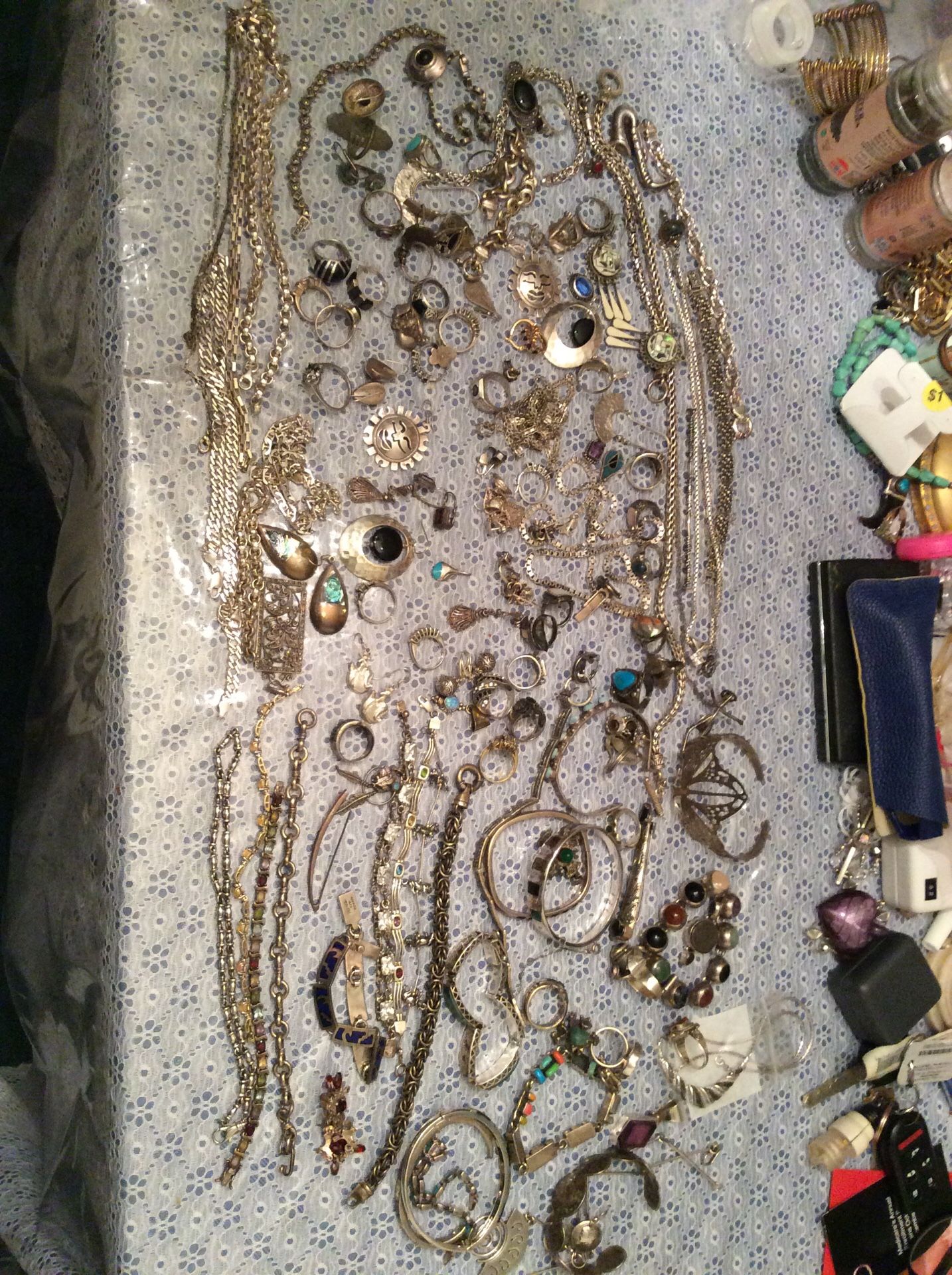 All vintage sterling silver jewelry.