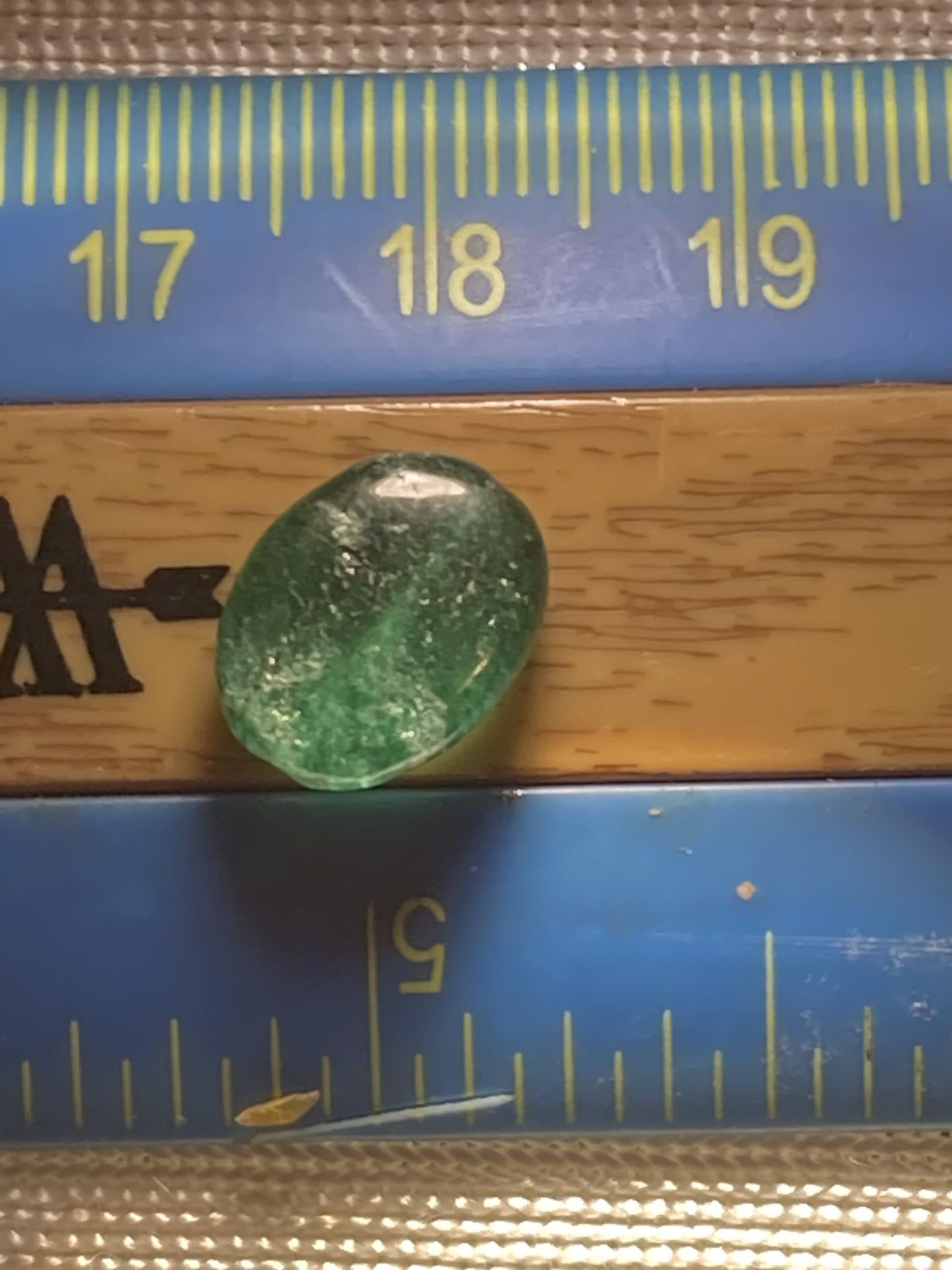 2 Gems Natural Emerald Beads And One Natural Jade Bead