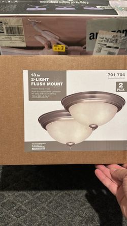 Brushed Nickel Finish 13 in 2 light flush mount 2 pack